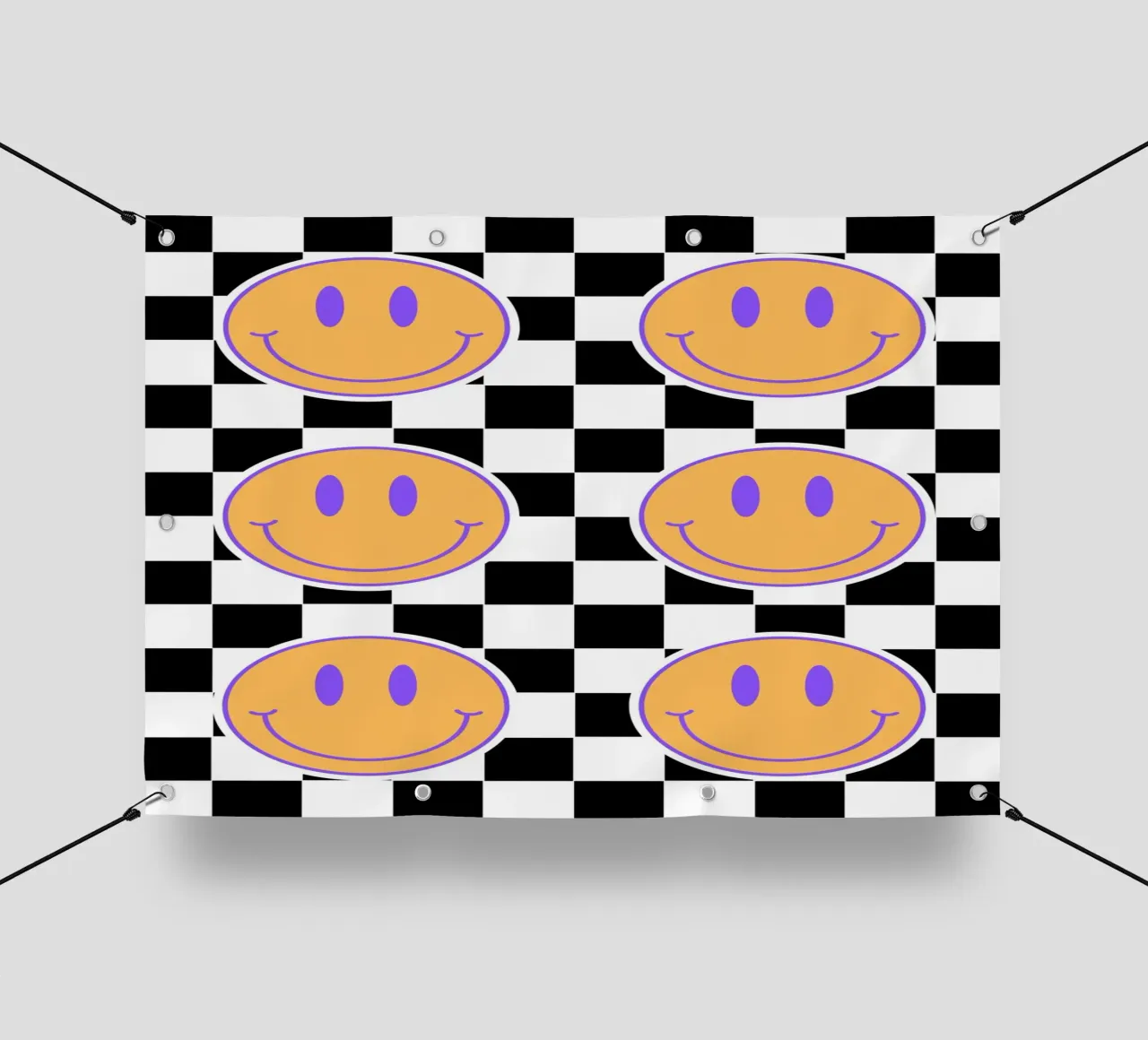 Retro happy faces telo in pvc da PinkCandyWalls