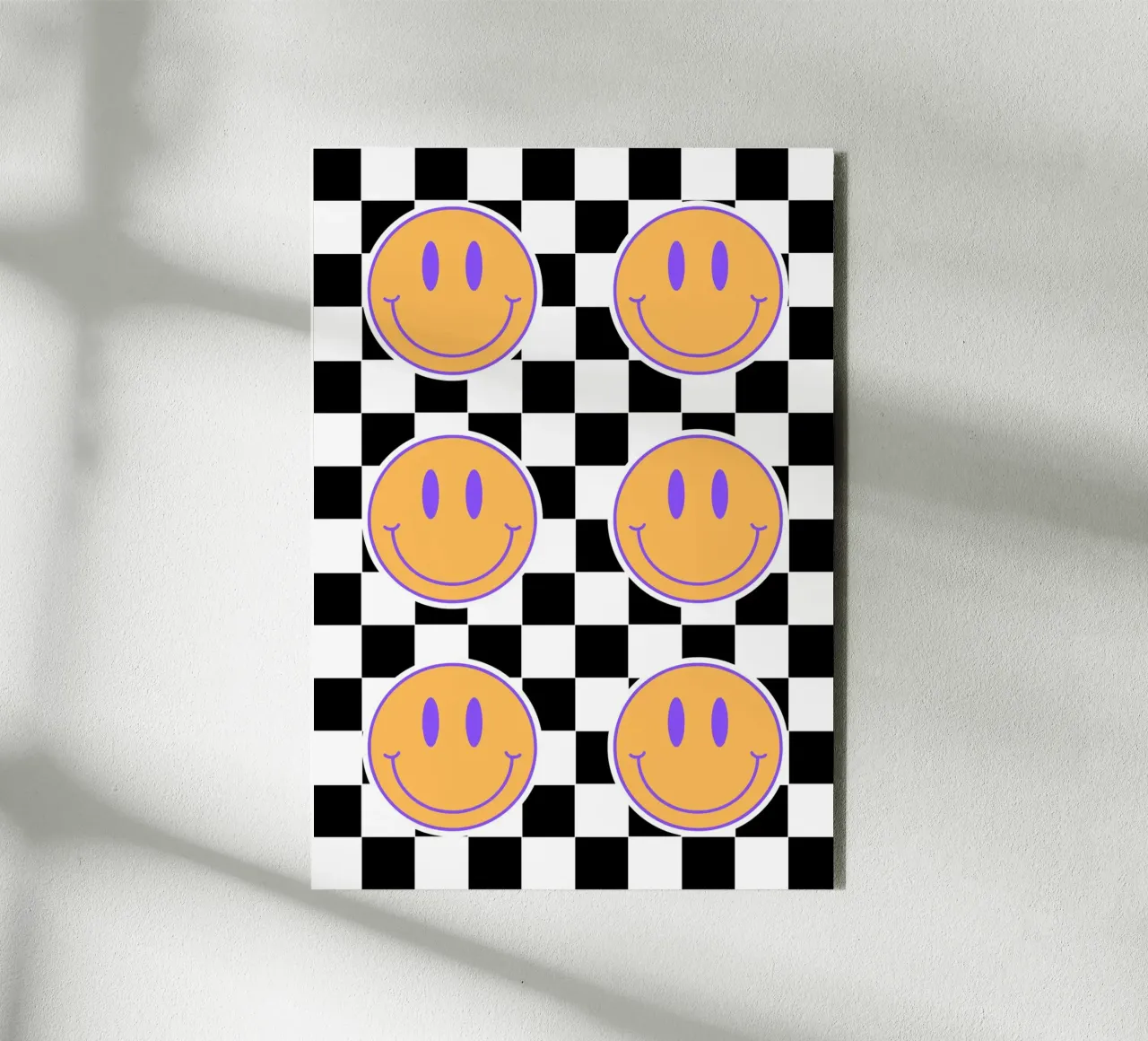 Retro happy faces Alu-Dibond von PinkCandyWalls