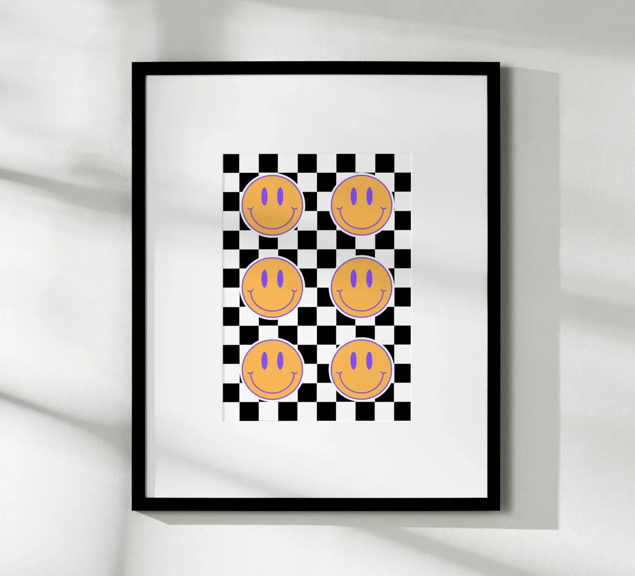 Retro happy faces poster con telaio in plastica da PinkCandyWalls