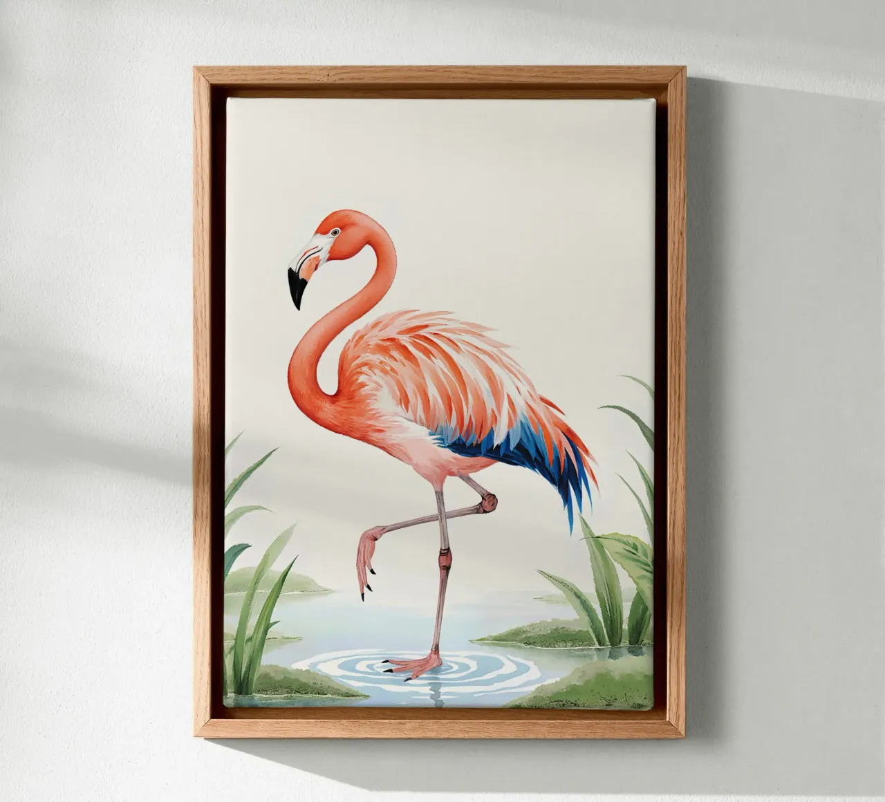 Elegant Pink Flamingo tela con Cornice a cassetta da Attaboy Dsgn