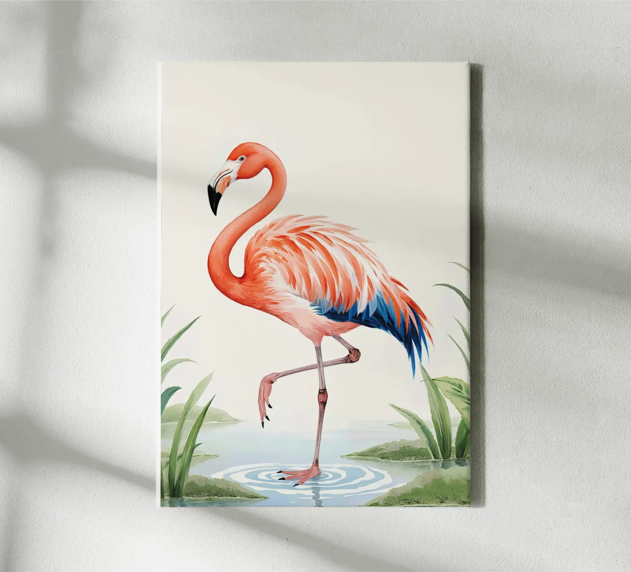Elegant Pink Flamingo tela con Cornice a cassetta da Attaboy Dsgn
