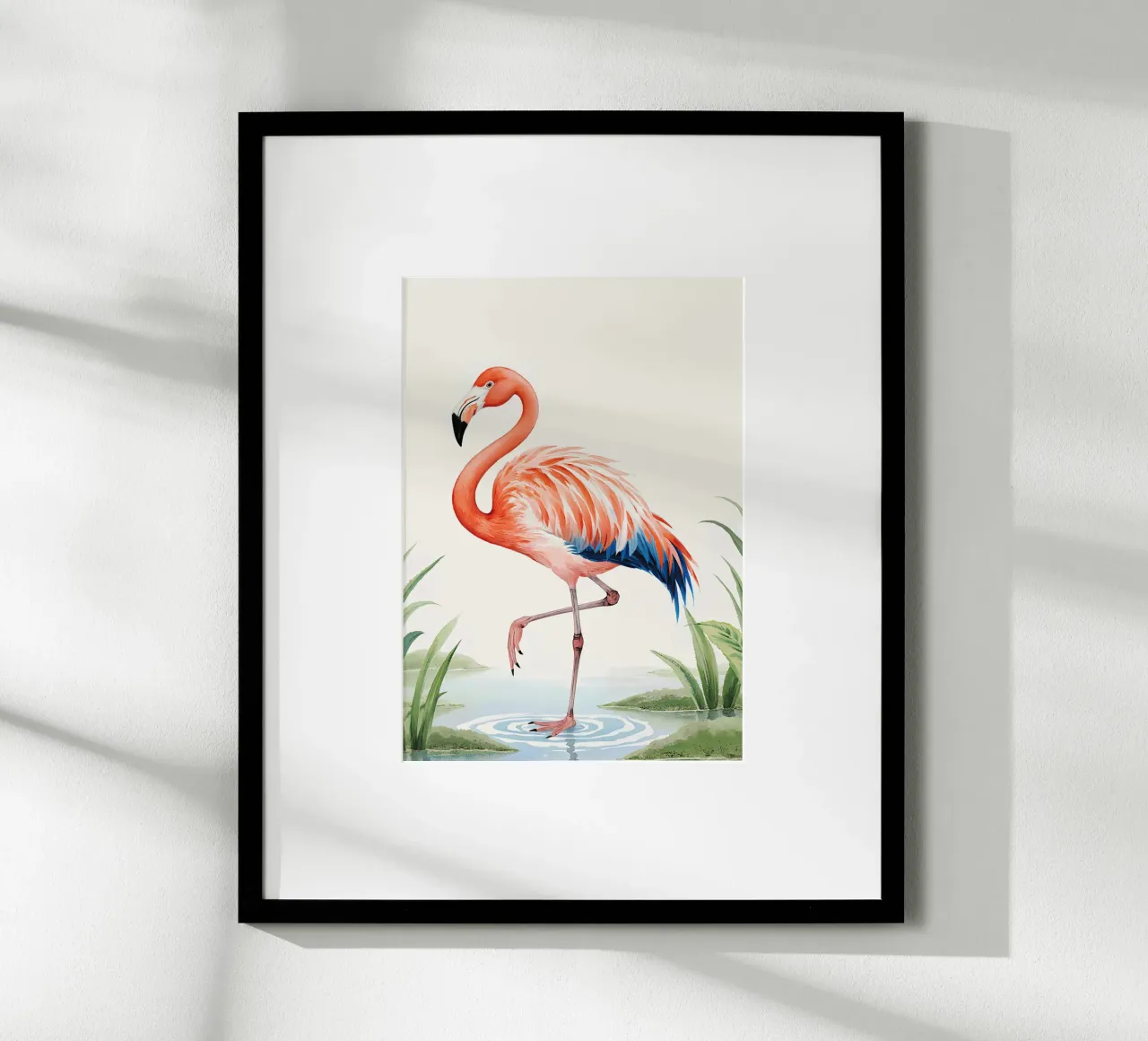 Elegant Pink Flamingo poster con telaio in plastica da Attaboy Dsgn