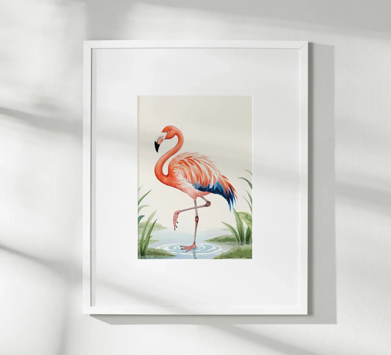 Elegant Pink Flamingo poster con telaio in plastica da Attaboy Dsgn