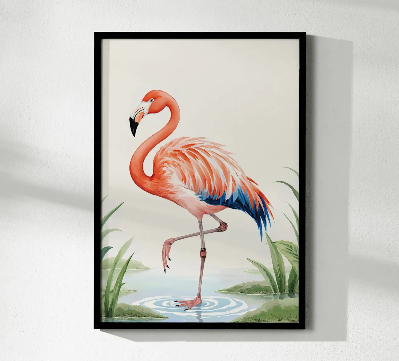 Elegant Pink Flamingo poster con telaio in plastica da Attaboy Dsgn