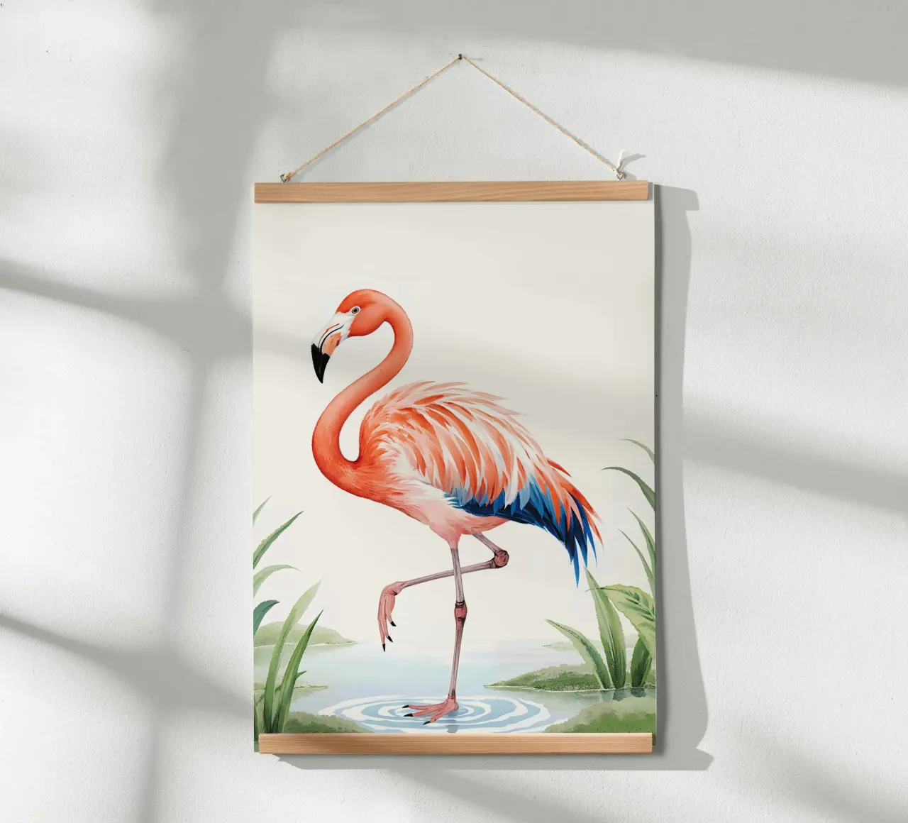 Elegant Pink Flamingo poster con telaio in plastica da Attaboy Dsgn