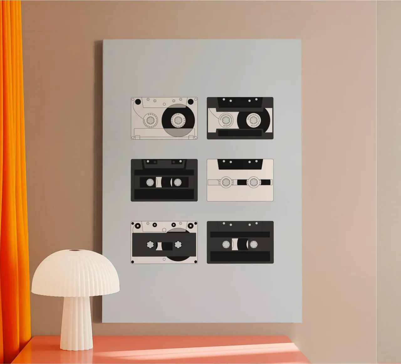 Cassette Pattern #4 Leinwand mit Schattenfugenrahmen von kathrinmay