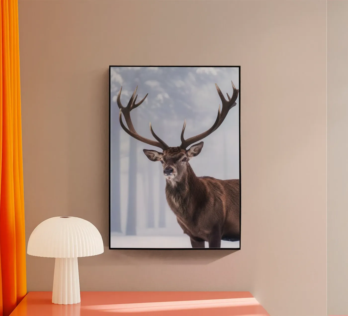 Deer in Winter Forest plexiglass da Attaboy Dsgn