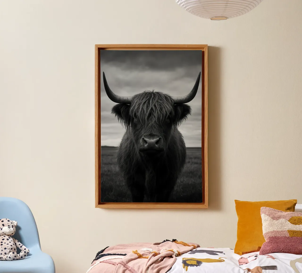 Highland Cow tela con Cornice a cassetta da Attaboy Dsgn