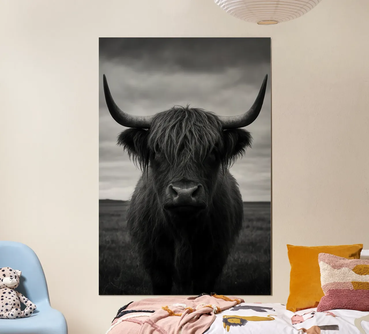 Highland Cow poster con telaio in plastica da Attaboy Dsgn