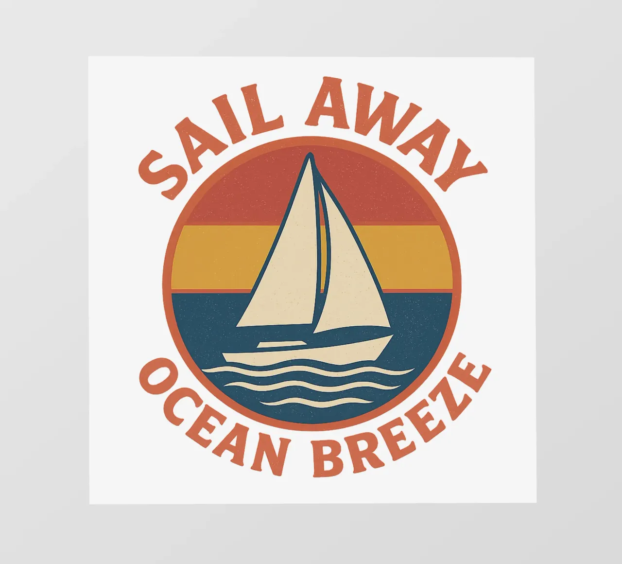 Sail Away – Retro Maritimes Segelboot Design | Ocean Breeze pellicola backlit da Fies&Fein