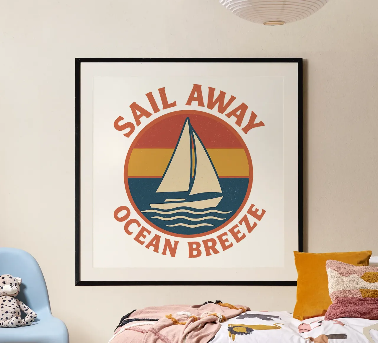 Sail Away – Retro Maritimes Segelboot Design | Ocean Breeze poster da Fies&Fein
