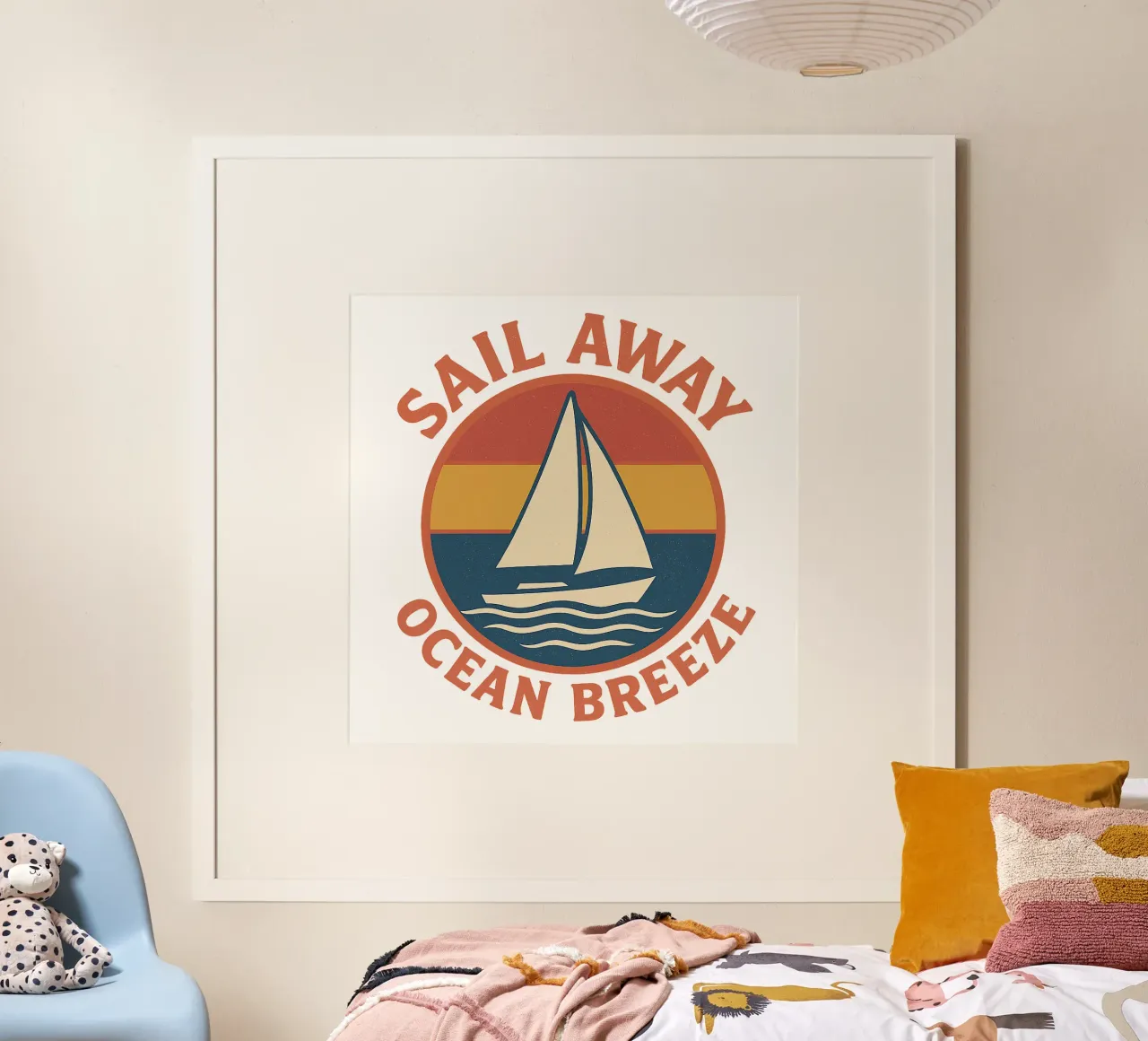 Sail Away – Retro Maritimes Segelboot Design | Ocean Breeze poster da Fies&Fein