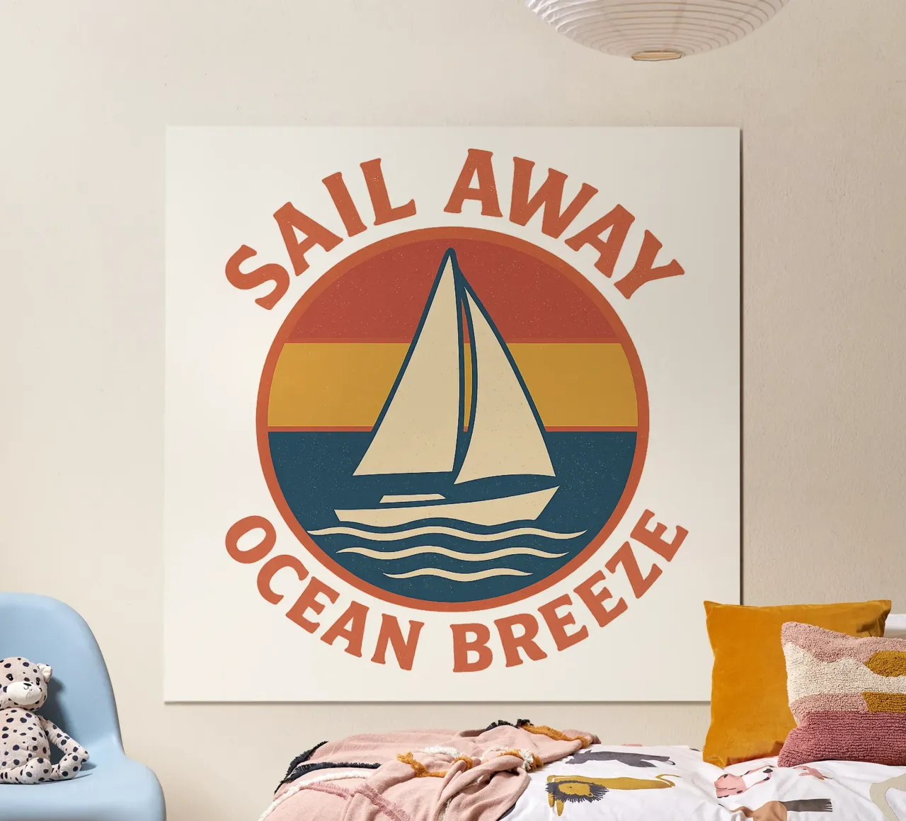 Sail Away – Retro Maritimes Segelboot Design | Ocean Breeze poster da Fies&Fein