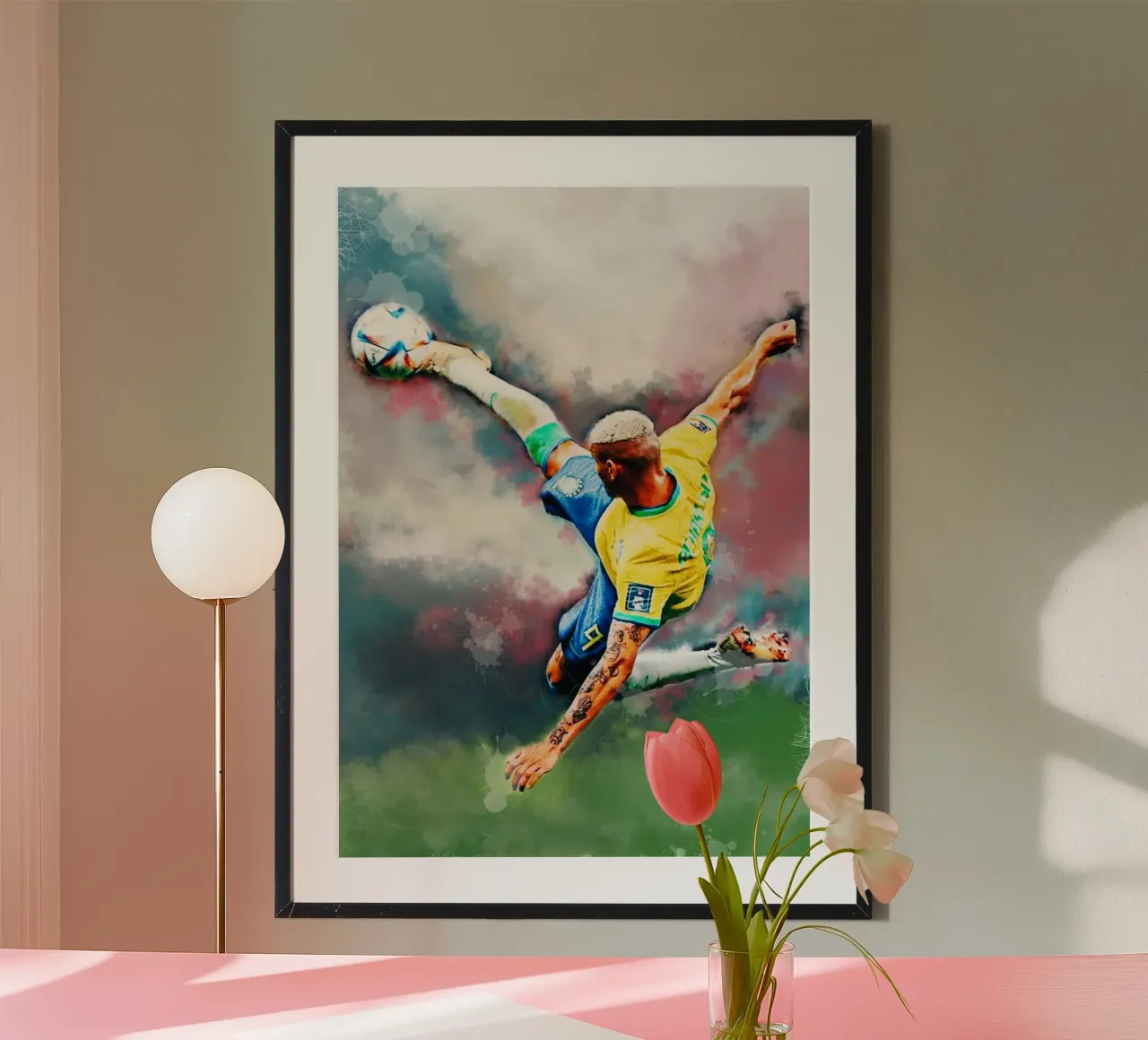 Calcio di bicicletta di Richarlison poster da Lembayung art