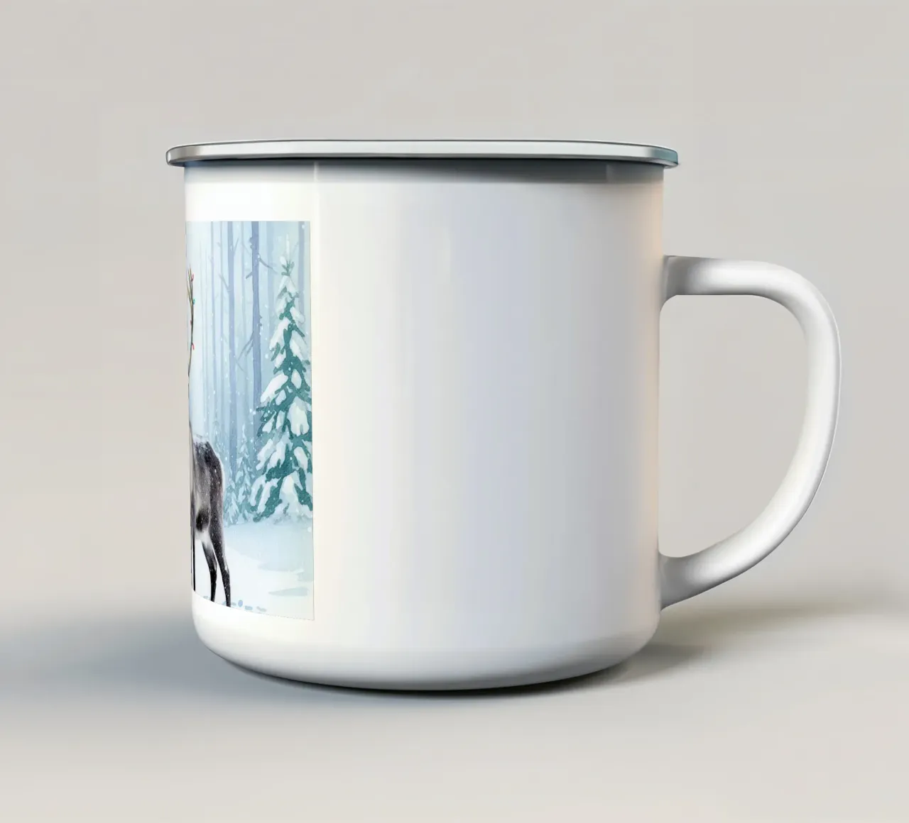 Reindeer with Christmas Lights tazza in smalto da Attaboy Dsgn
