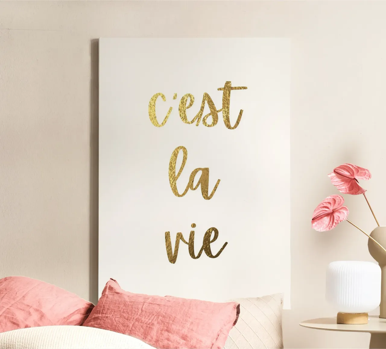 C'est la vie canvas with Floater frame by PinkCandyWalls