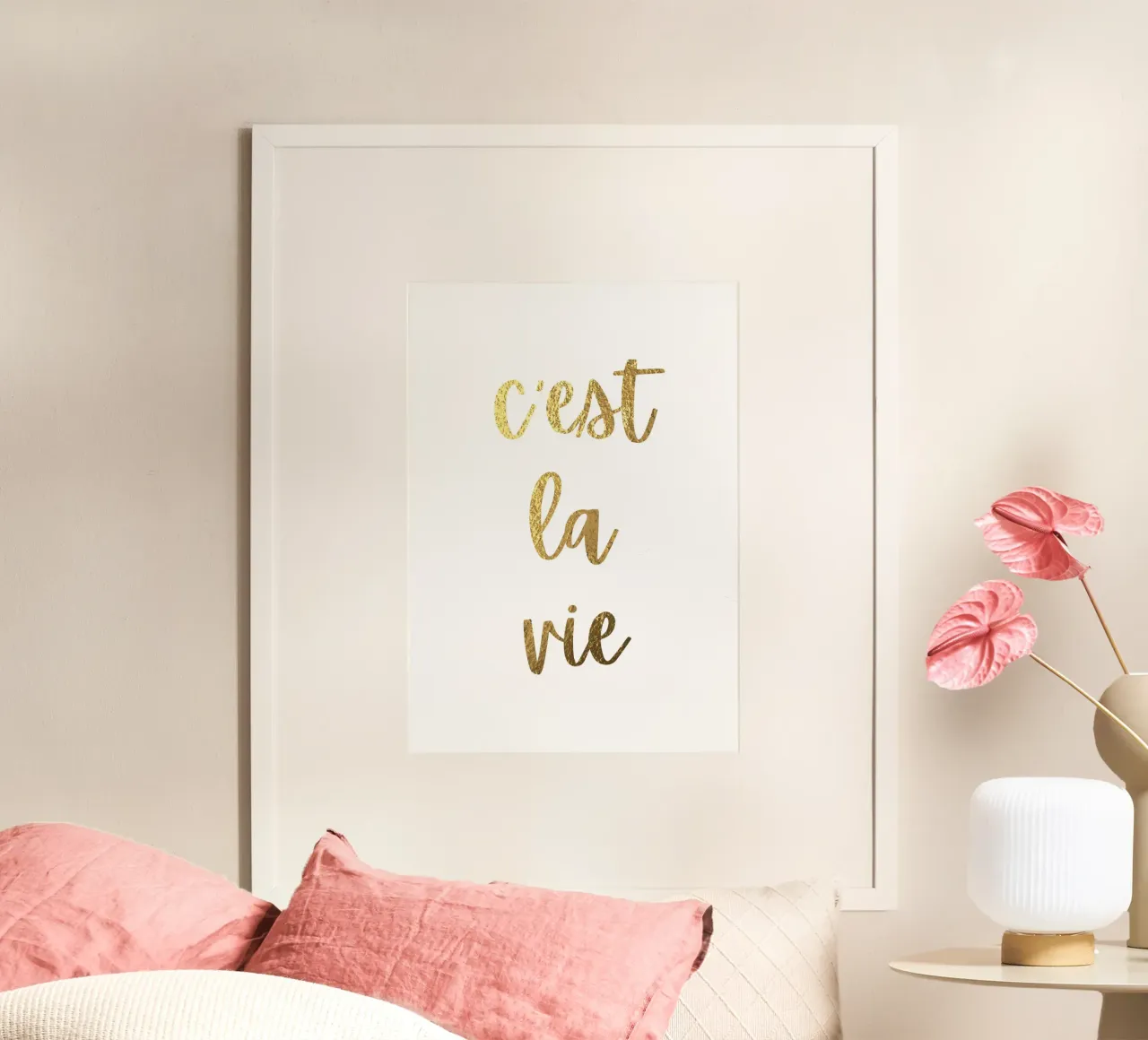 C'est la vie poster con marco de aluminio de PinkCandyWalls