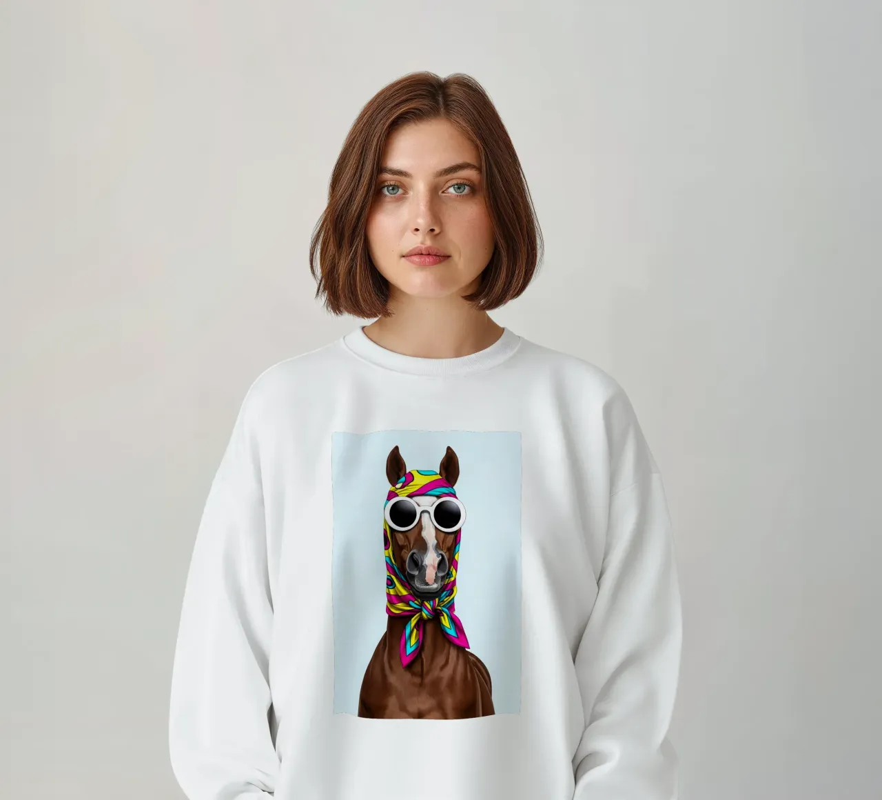 Pop Art Horse with Scarf felpa da Attaboy Dsgn