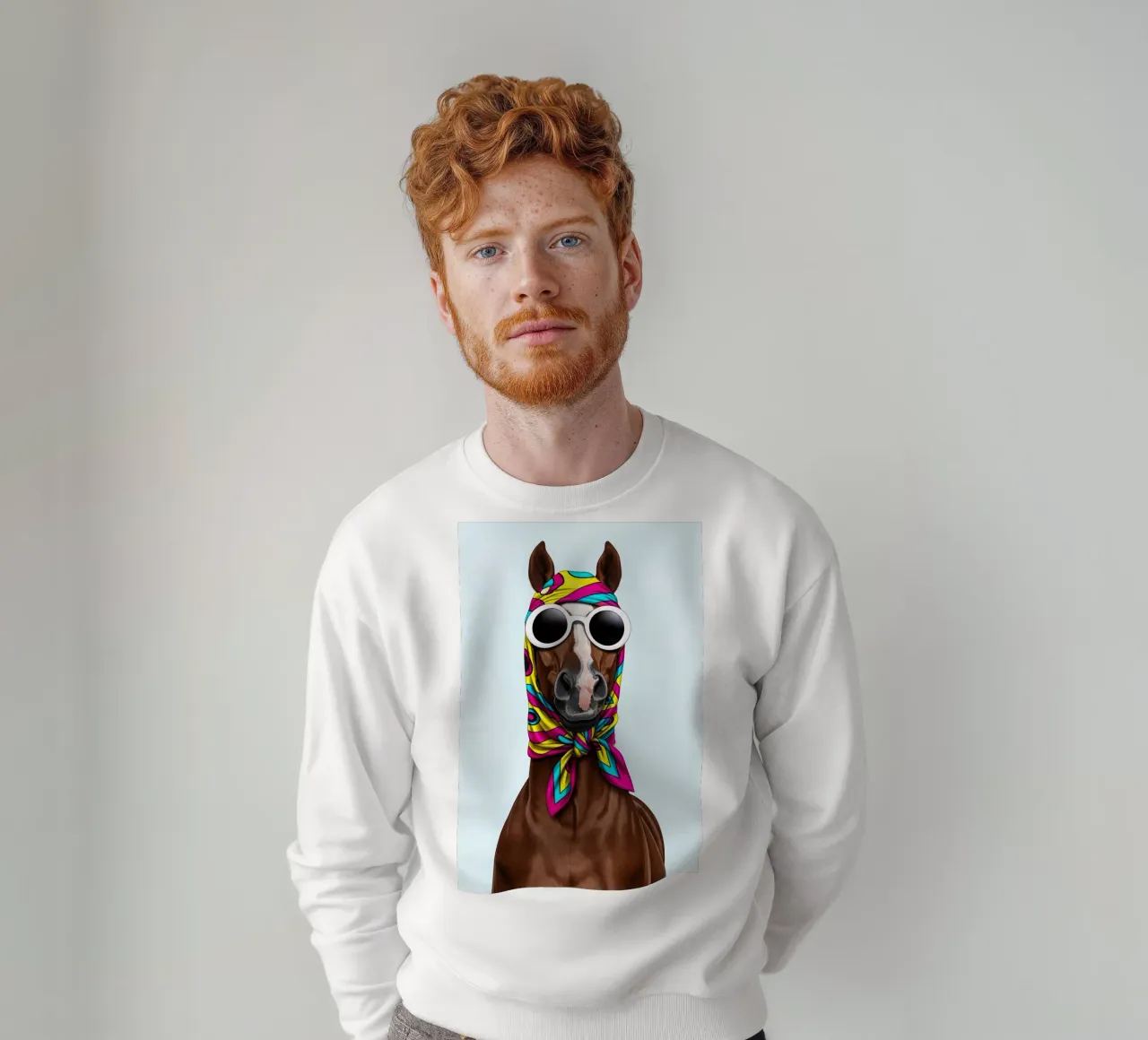 Pop Art Horse with Scarf felpa da Attaboy Dsgn