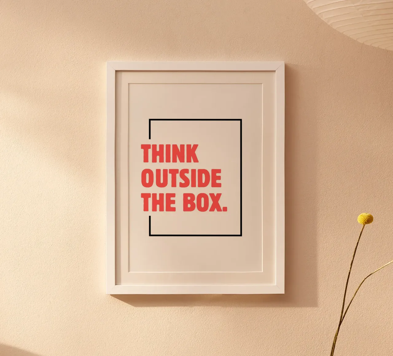 Think outside the box poster con telaio in plastica da PinkCandyWalls