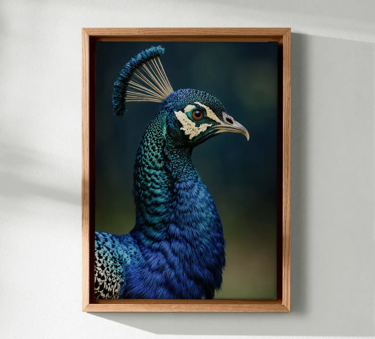 Peacock Portrait tela con Cornice a cassetta da Attaboy Dsgn