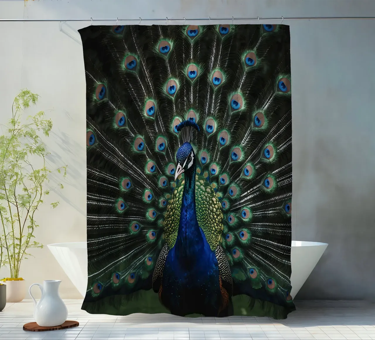 Peacock with Full Tail Display tenda da doccia da Attaboy Dsgn