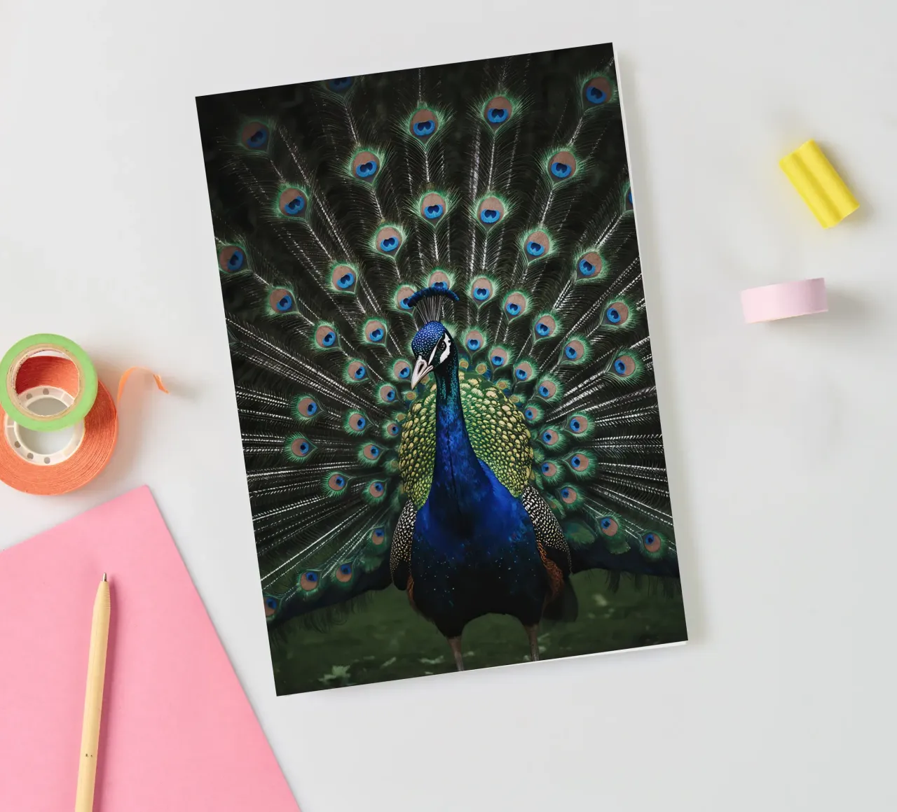 Peacock with Full Tail Display notebook by Attaboy Dsgn