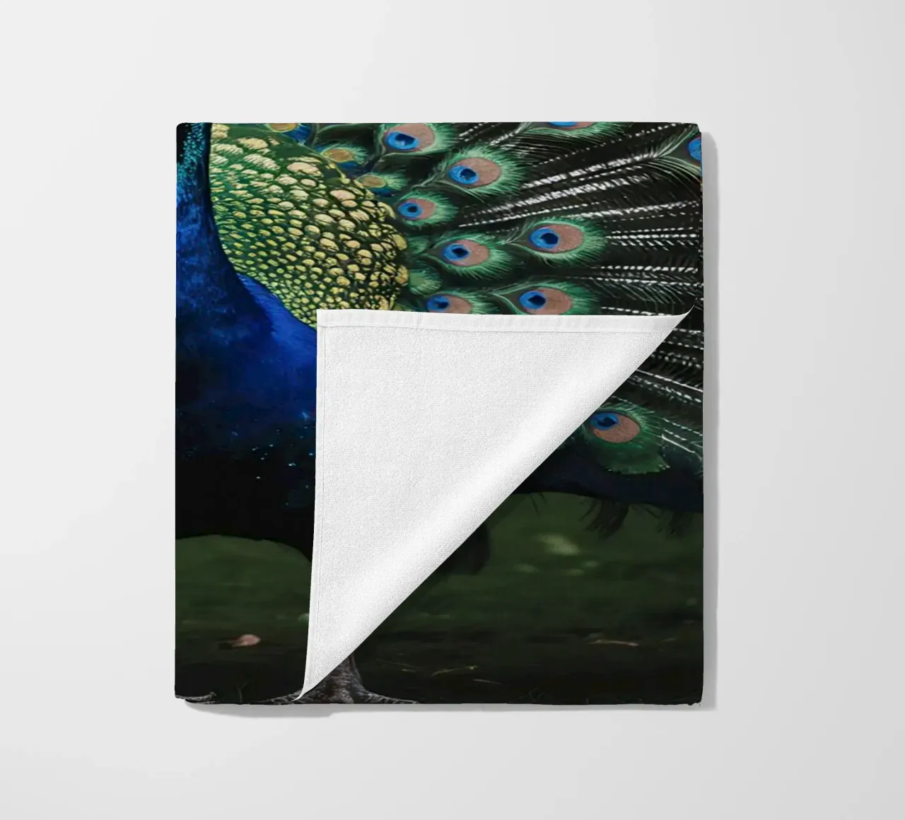 Peacock with Full Tail Display telo mare da Attaboy Dsgn