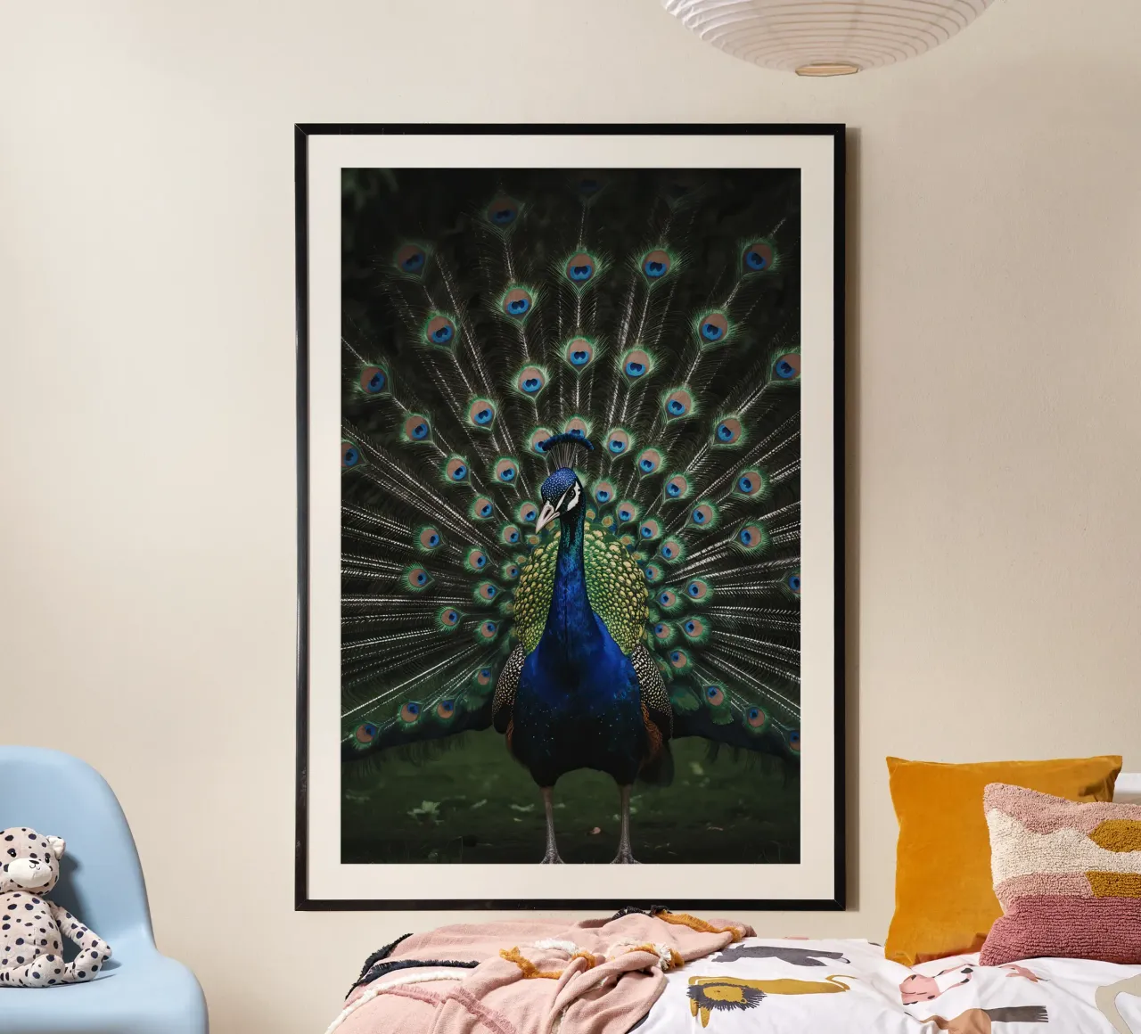 Peacock with Full Tail Display carta hahnemühle da Attaboy Dsgn