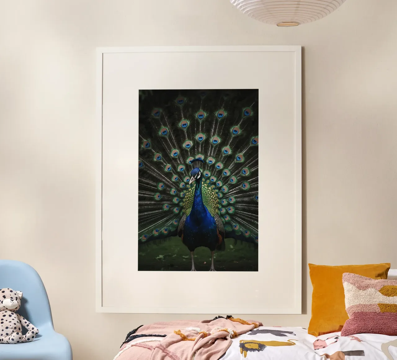 Peacock with Full Tail Display carta hahnemühle da Attaboy Dsgn