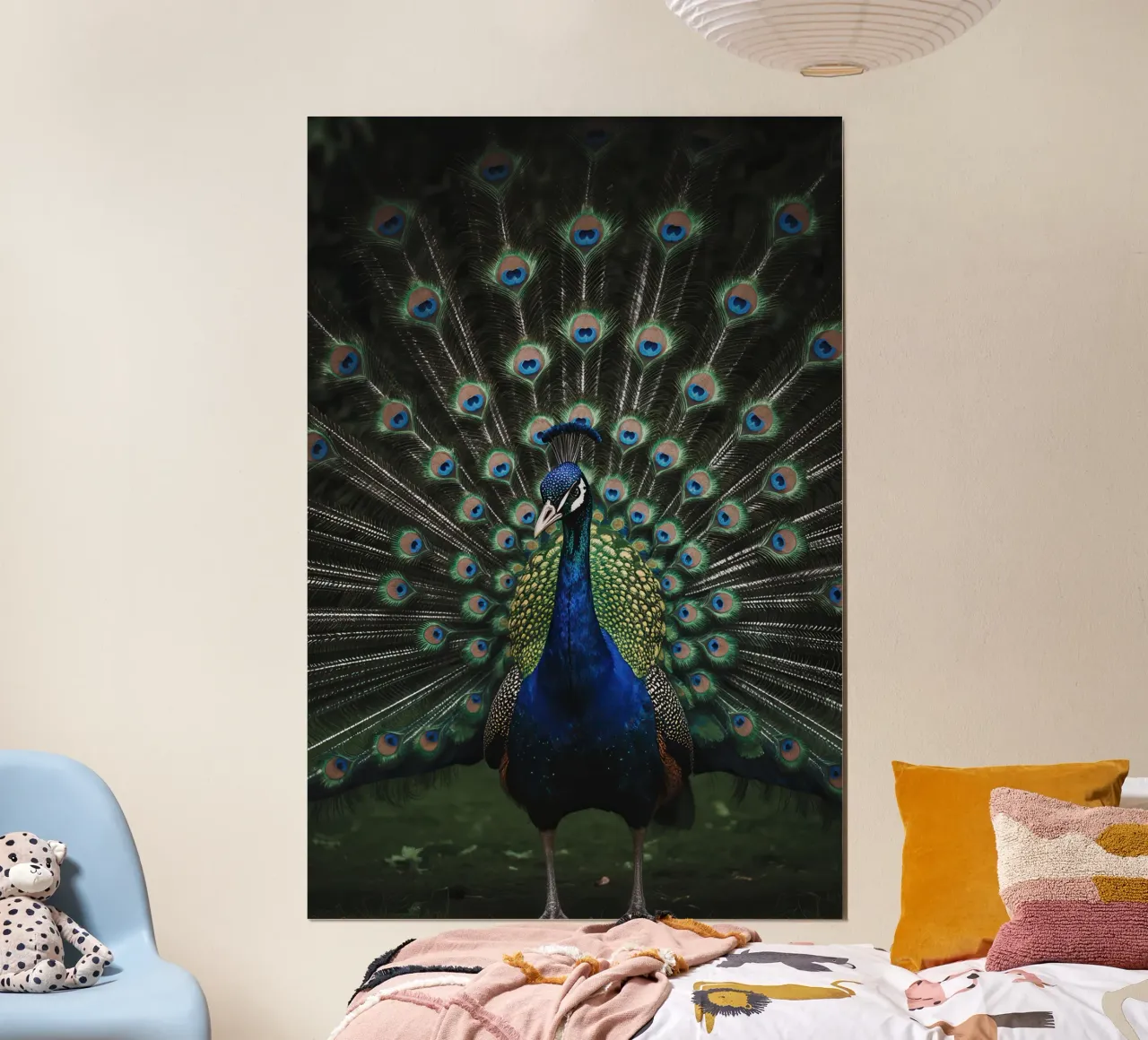 Peacock with Full Tail Display carta hahnemühle da Attaboy Dsgn