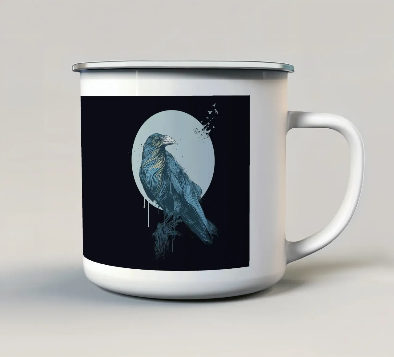 Blue Crow II tazza in smalto da Balazs Solti