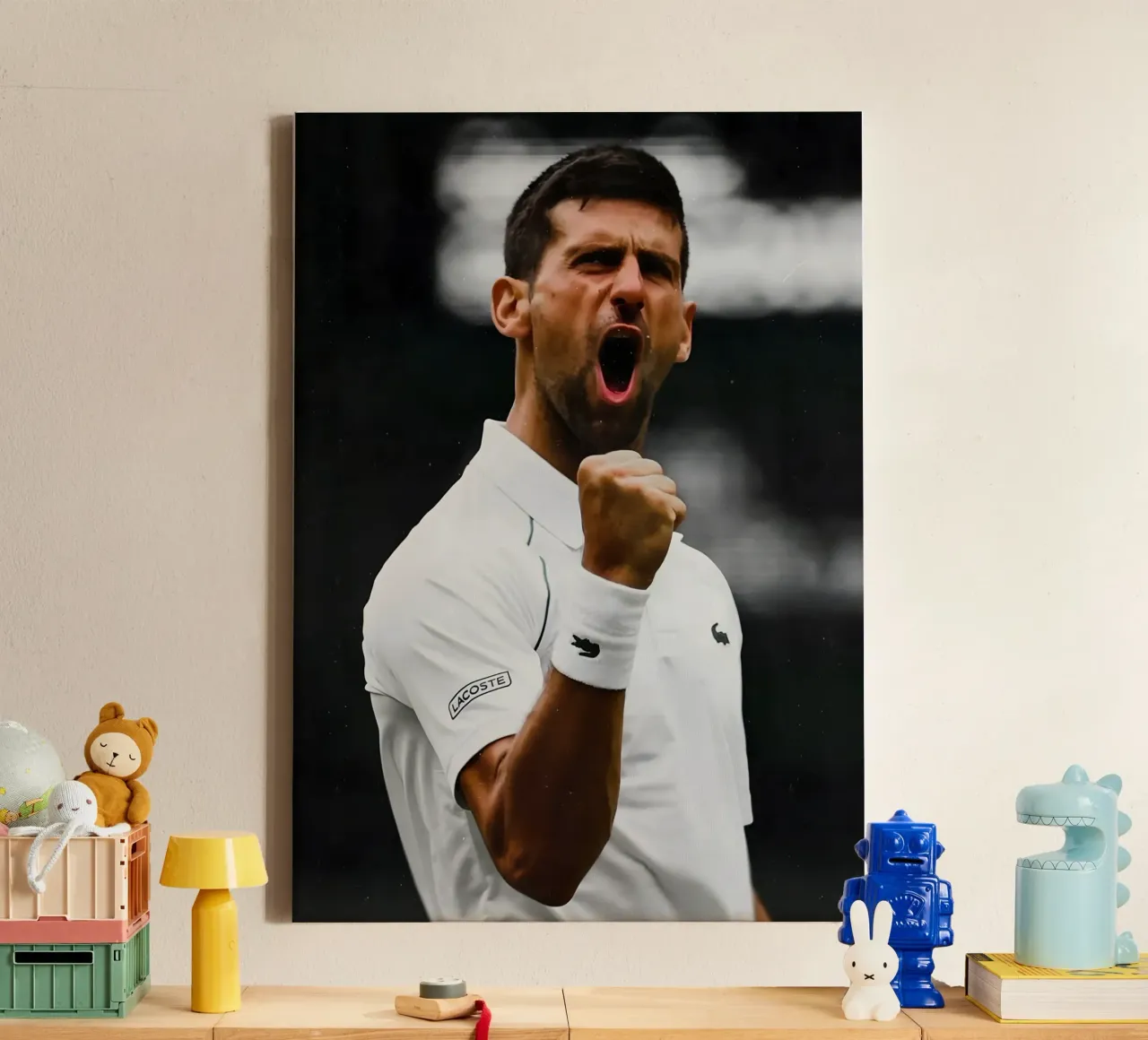 Novak Djokovic tela con Cornice a cassetta da Low poly art