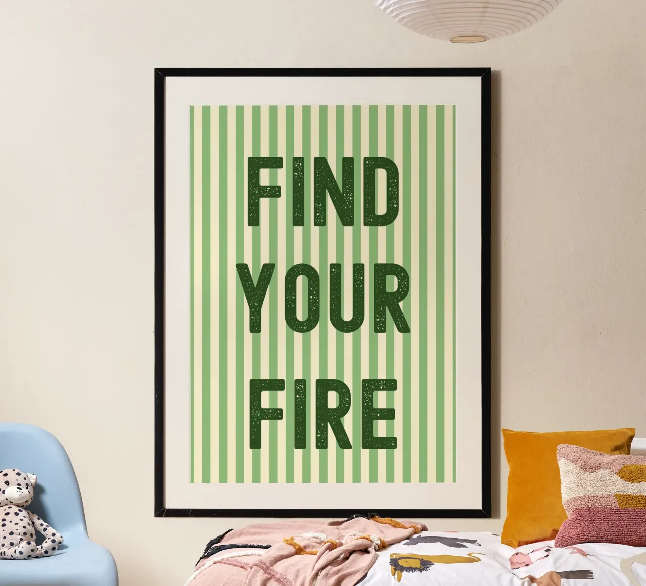 Find your fire poster con telaio in legno da PinkCandyWalls