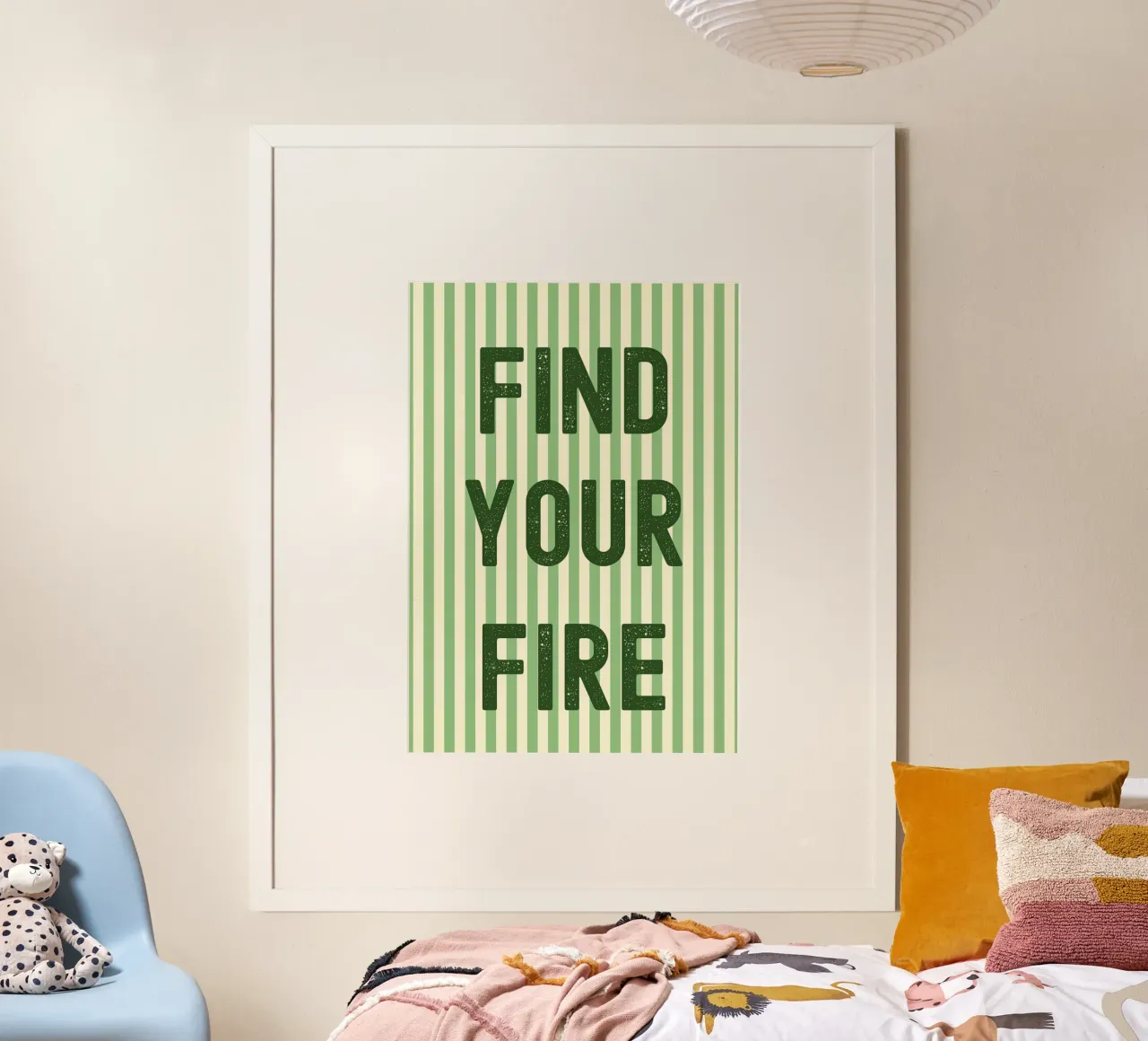 Find your fire poster con telaio in legno da PinkCandyWalls