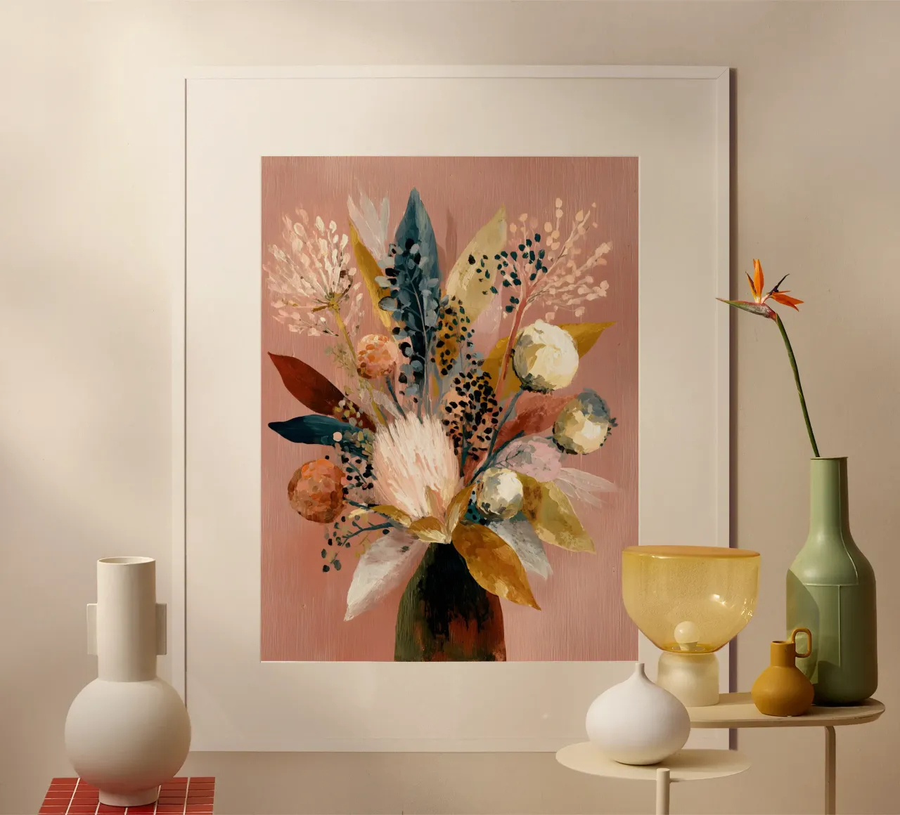 Protea Vase poster con telaio in plastica da Gypsy Galleria