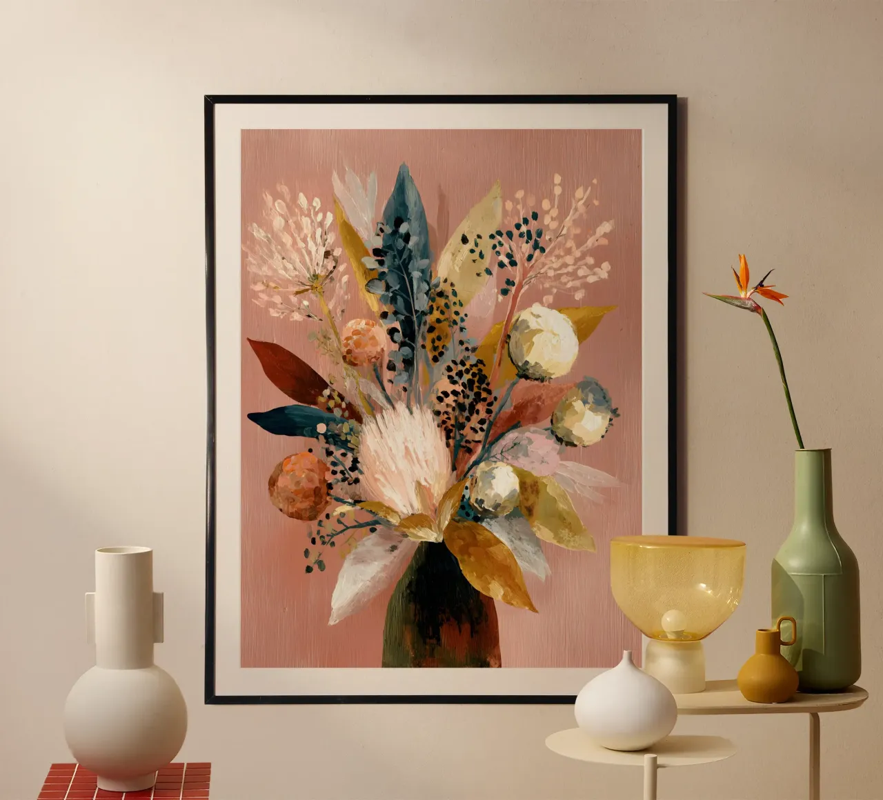 Protea Vase poster con telaio in plastica da Gypsy Galleria