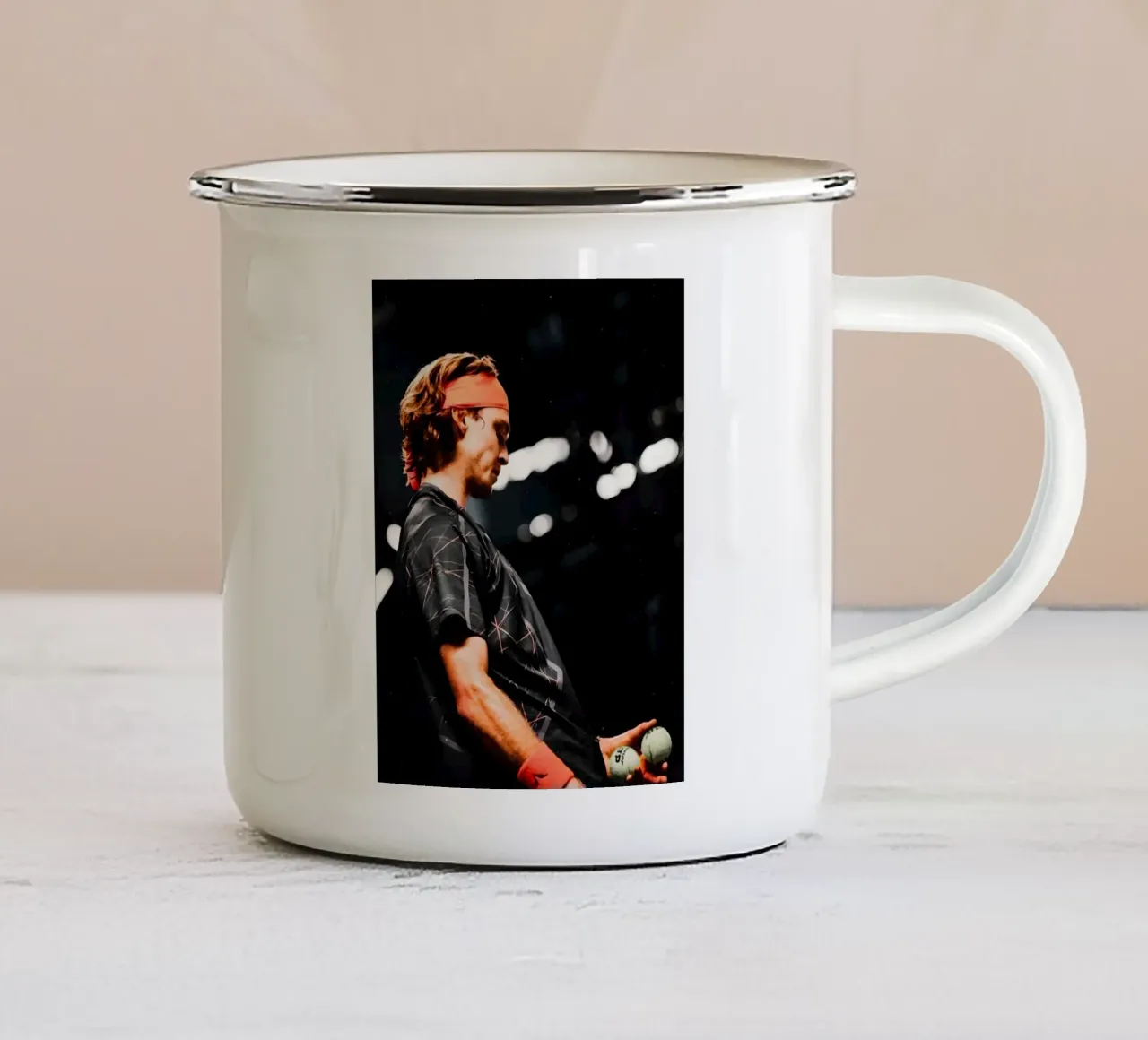 Andrey Rublev tazza in smalto da Low poly art