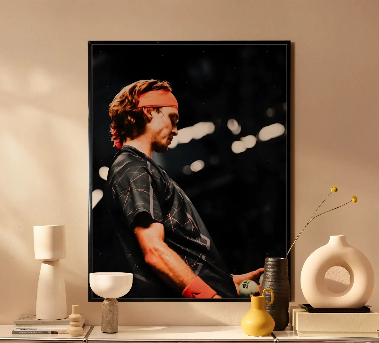 Andrey Rublev poster con telaio in plastica da Low poly art