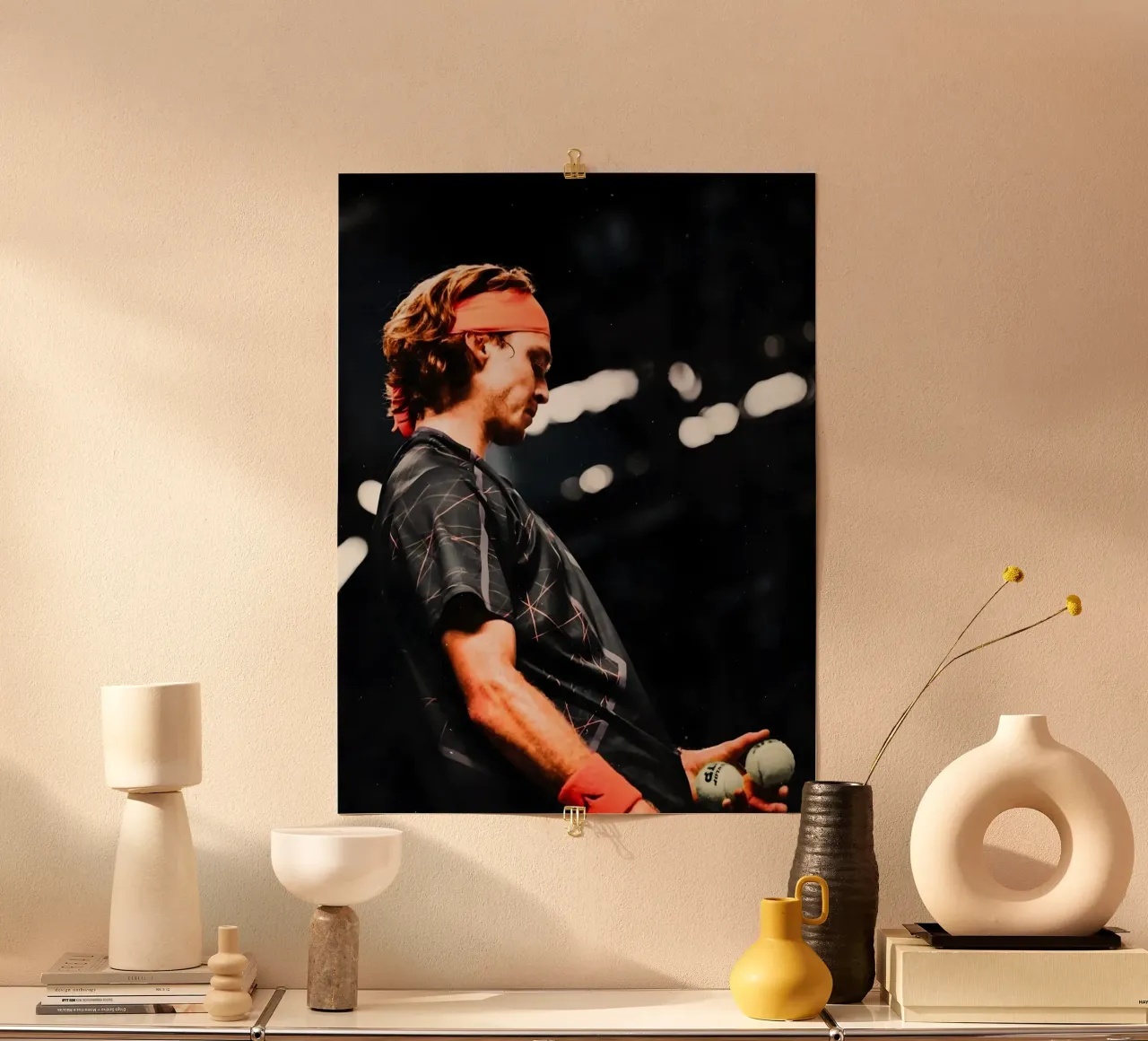 Andrey Rublev poster con telaio in plastica da Low poly art