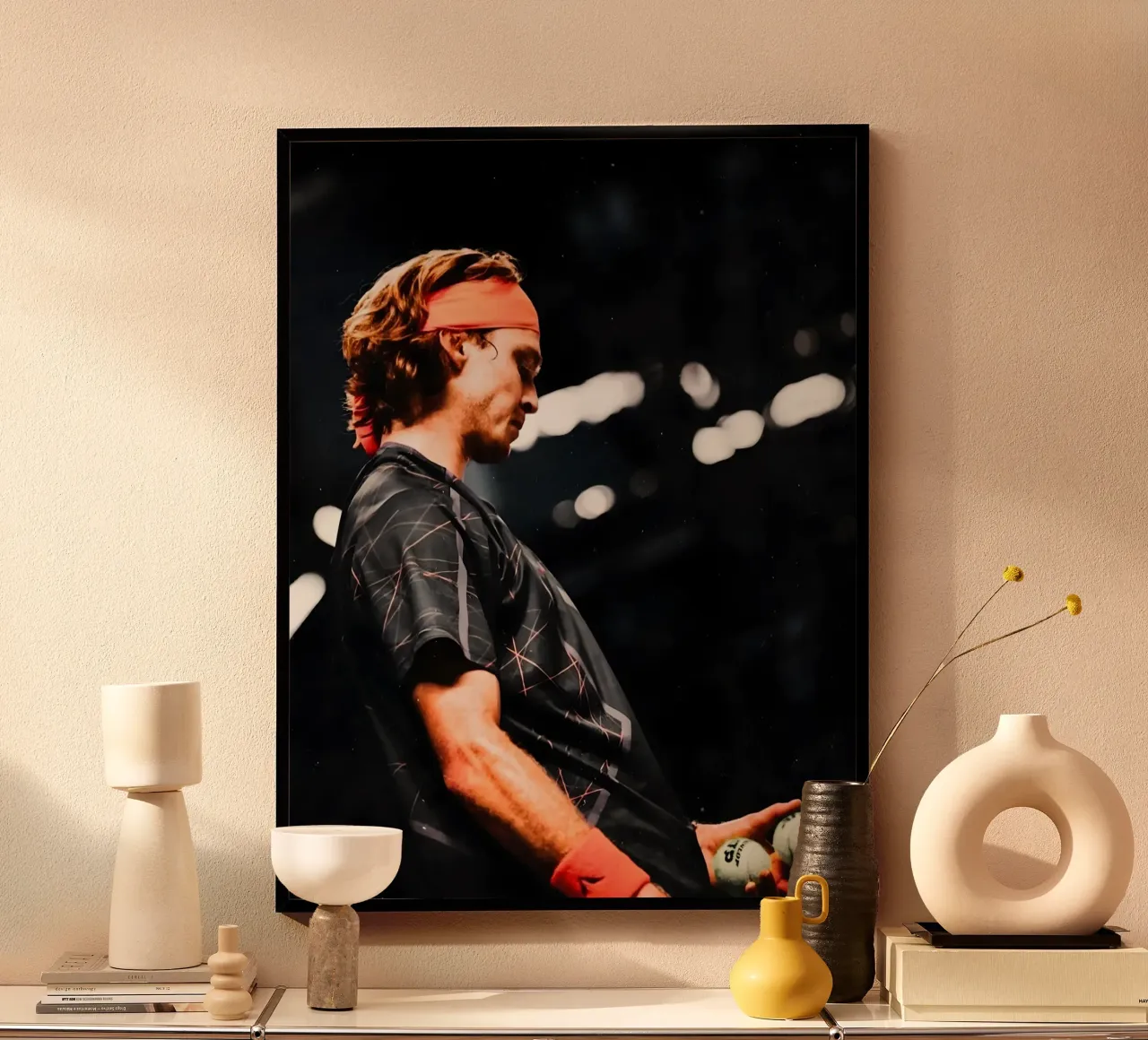 Andrey Rublev poster con telaio in plastica da Low poly art