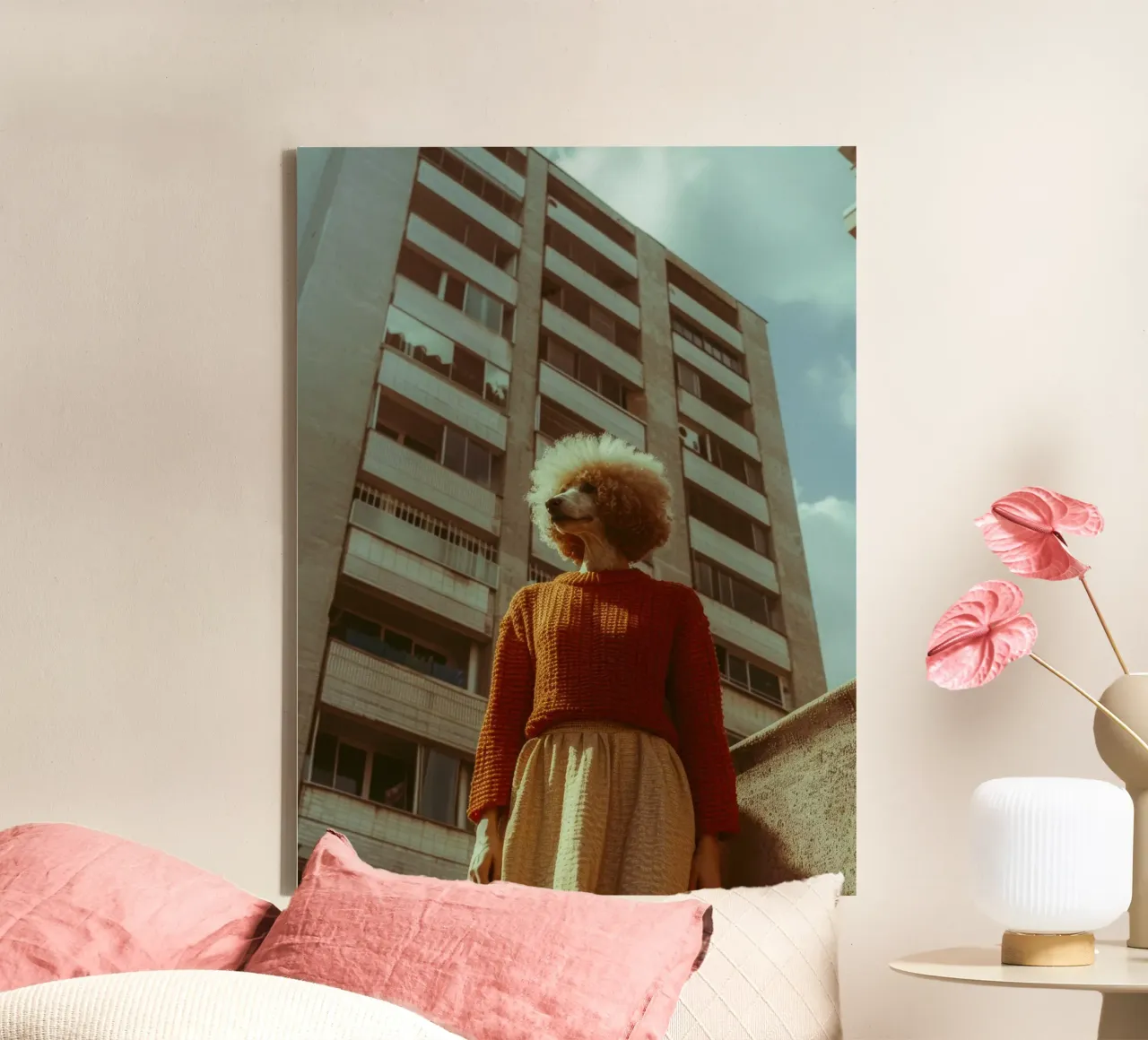 Marlène canvas met Baklijst van Affiches Chien Originales – Dogland