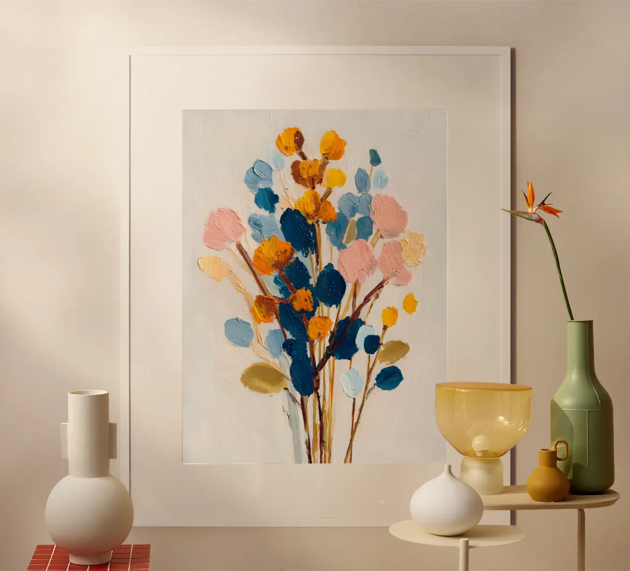 Golden Harmony poster con telaio in alluminio da Gypsy Galleria