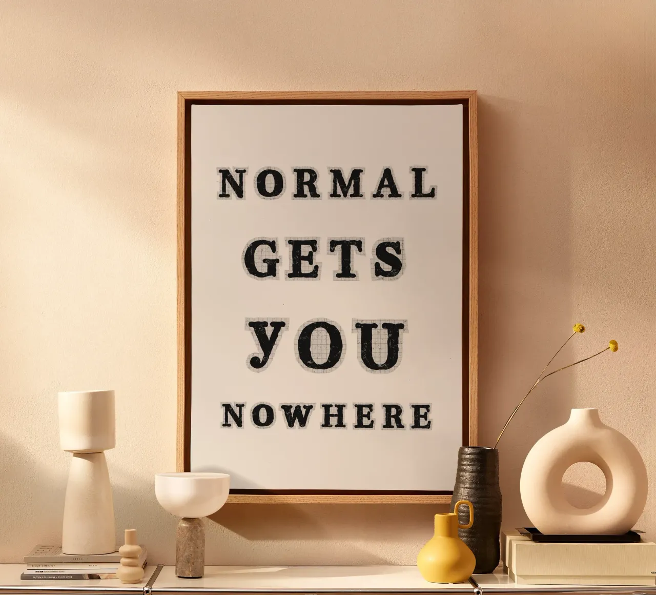 Normal gets you nowhere canvas with Floater frame by PinkCandyWalls