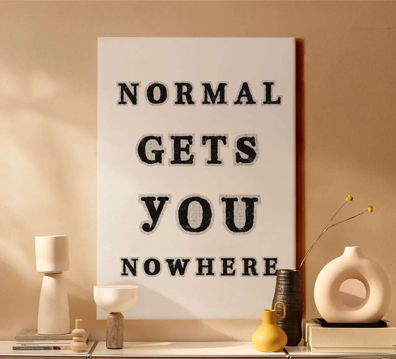 Normal gets you nowhere canvas with Floater frame by PinkCandyWalls