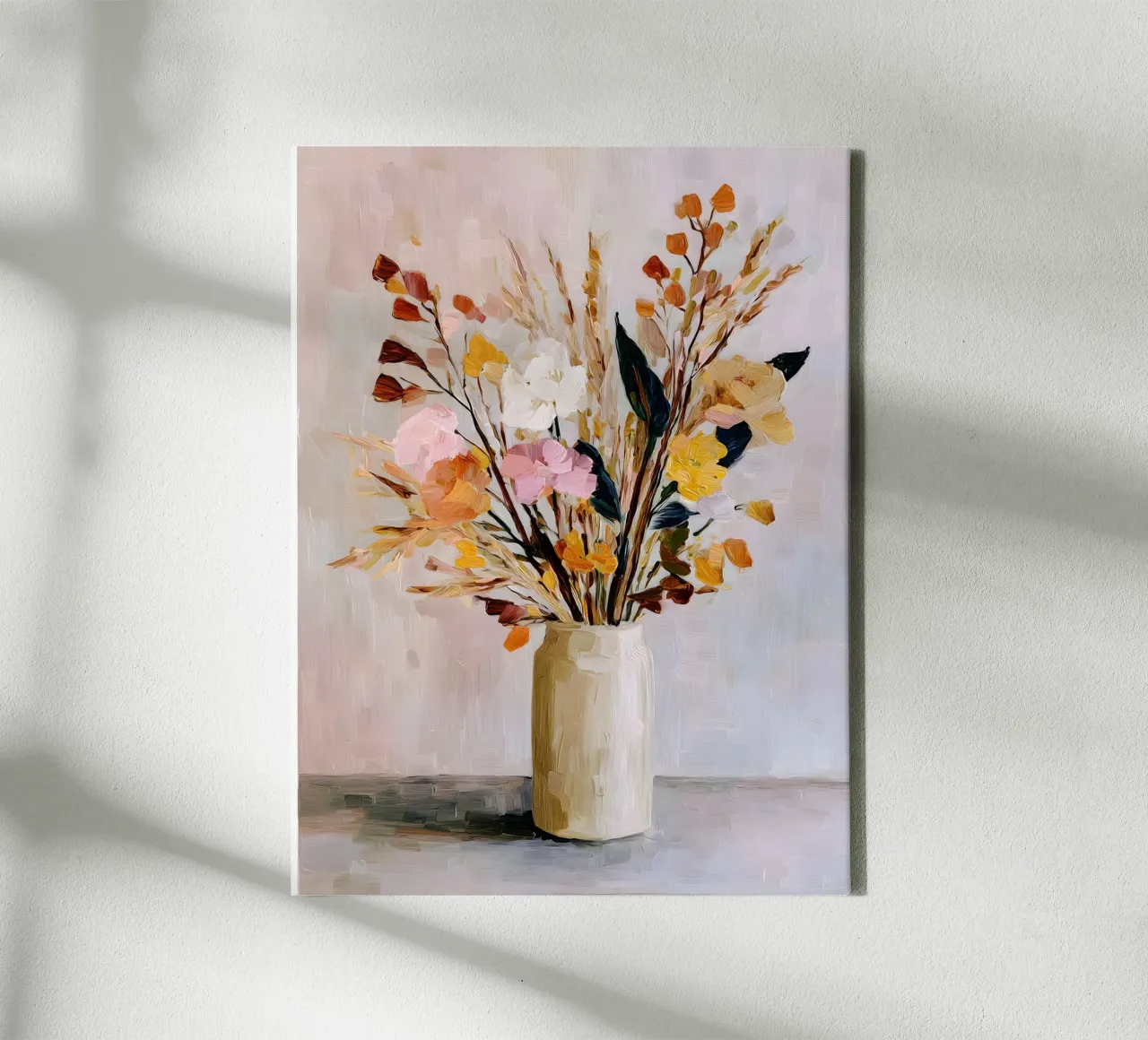 Soft Vase Blooms Leinwand mit Schattenfugenrahmen von Gypsy Galleria