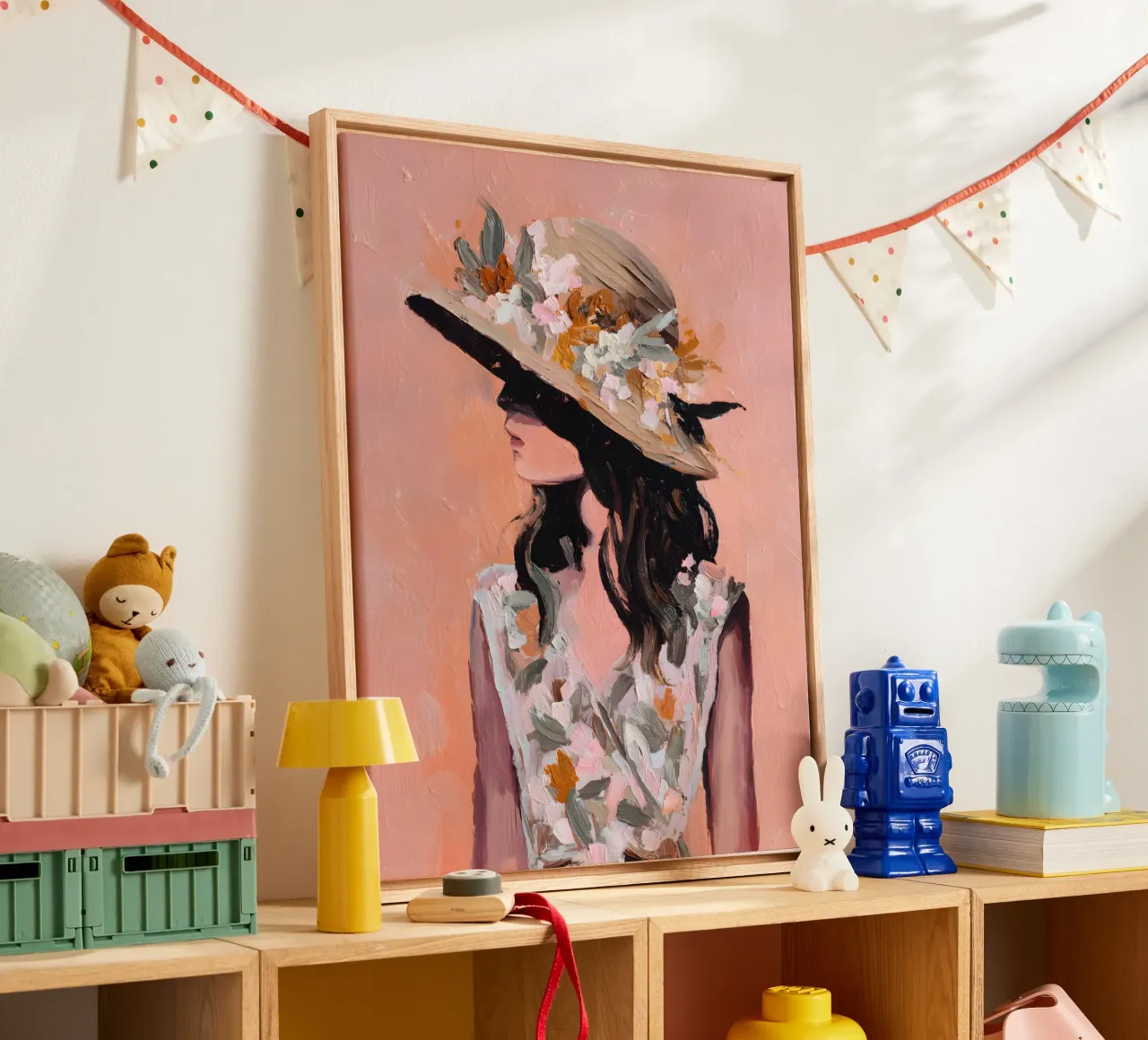 Lady in Bloom Leinwand mit Schattenfugenrahmen von Gypsy Galleria