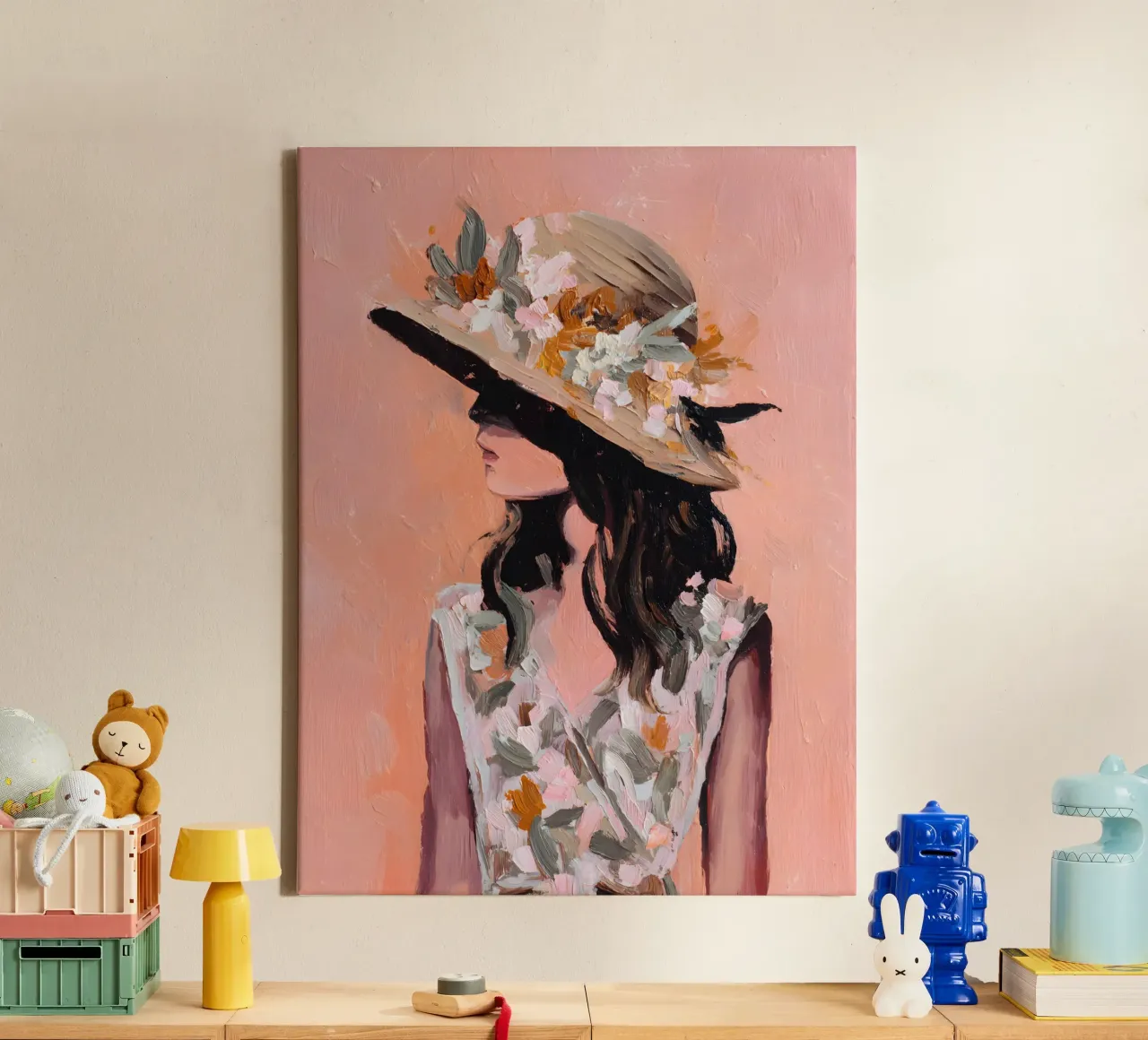 Lady in Bloom Leinwand mit Schattenfugenrahmen von Gypsy Galleria