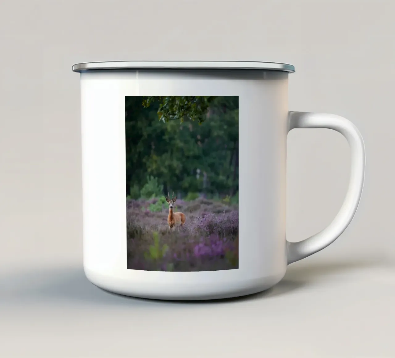 Maschio di capriolo tazza in smalto da Tom's Wildlife
