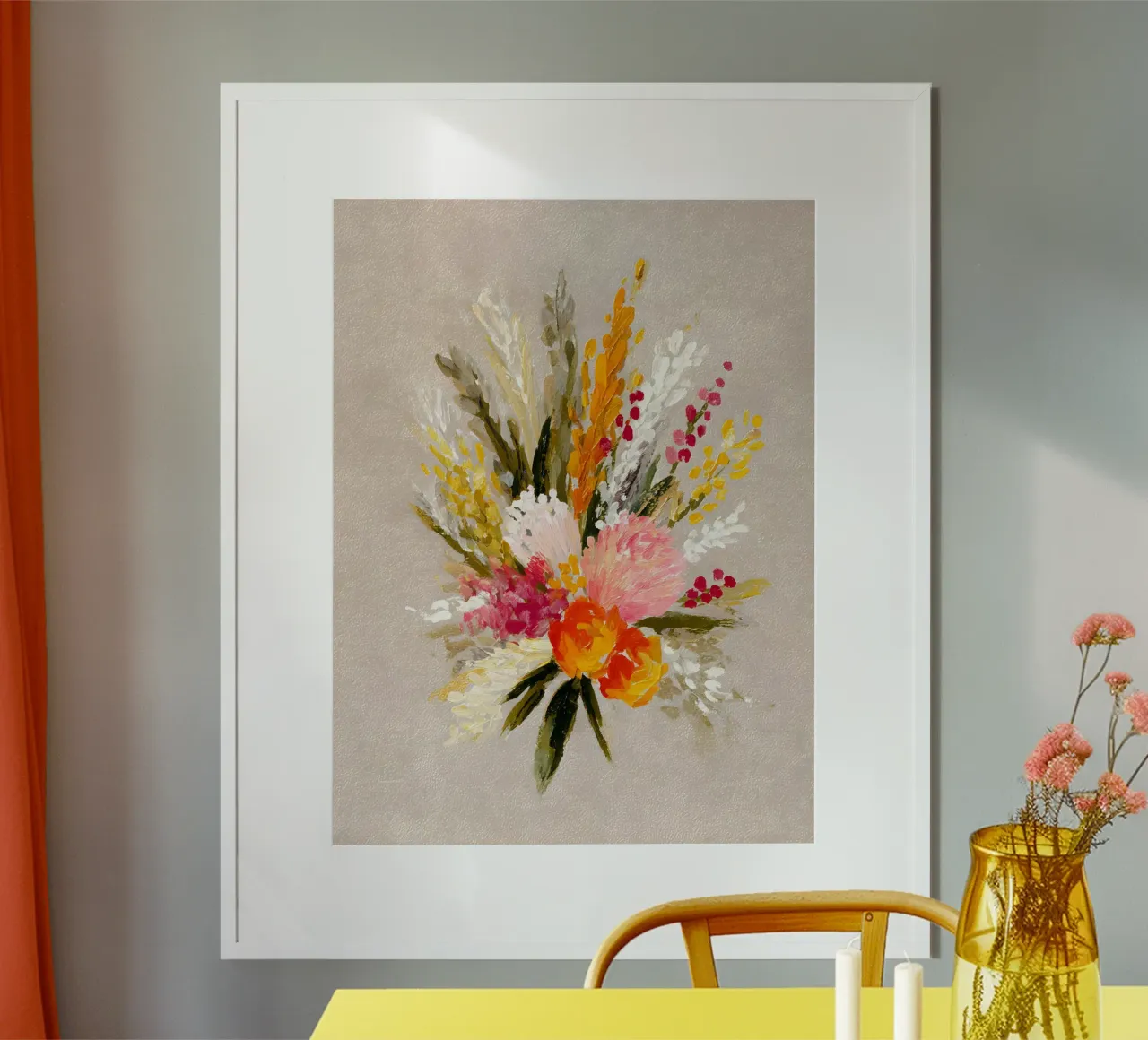 Autumn Bouquet poster con telaio in alluminio da Gypsy Galleria
